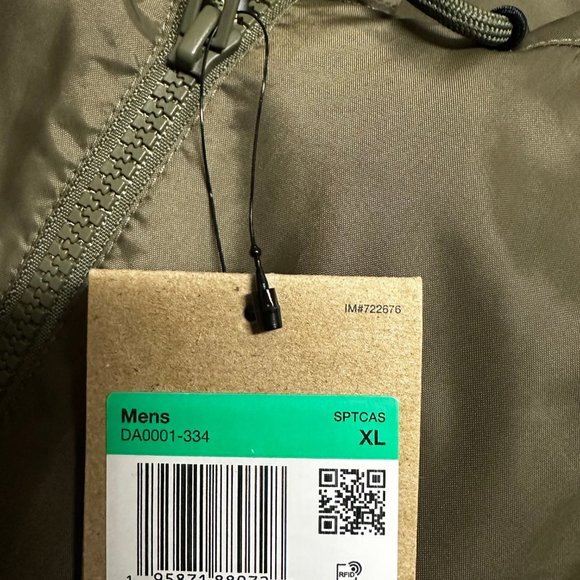 Nike Mens Green Sportswear Long Sleeve Full Zip Pockets Hooded Windrunner Jacket - Picture 5 of 12